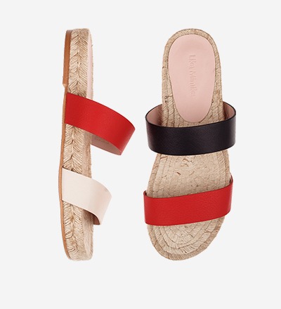 CREME BLACK FLAMINGO - Tricolor - Slip On Sandals