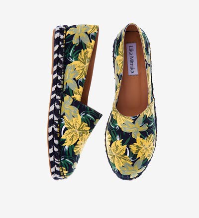 YELLOW FLOWER ZEBRA - Cotton Silk / Espadrilles