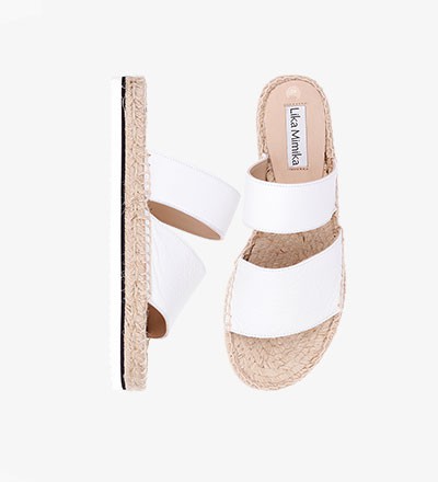 WHITE - CALF Leather / Hybrid Sandal