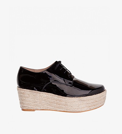 BLACK PATENT - Plateau Lace Up