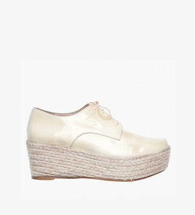 VANILLA PATENT - Plateau Lace Up