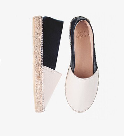 BLACK IVORY - Calf Leather / Espadrilles